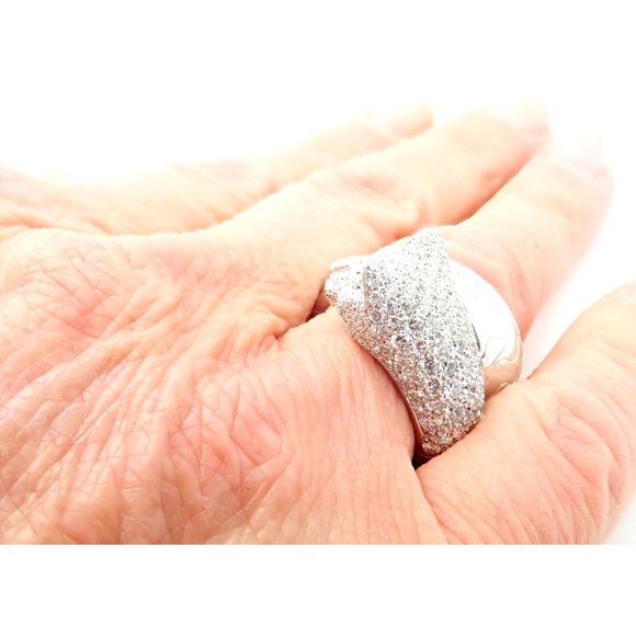 Authentic! Cartier Panther 18k White Gold Diamond Emerald Onyx Band Ring Cert. - Picture 10 of 10